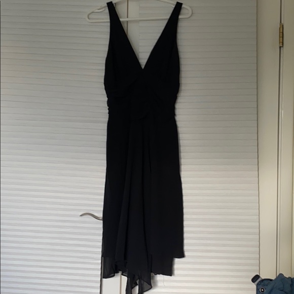 Asymmetrical black chiffon dress - Picture 2 of 6